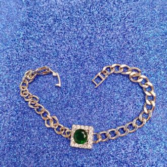 Silver-Plated Cubic Zircon Gemstone Charm Bracelets