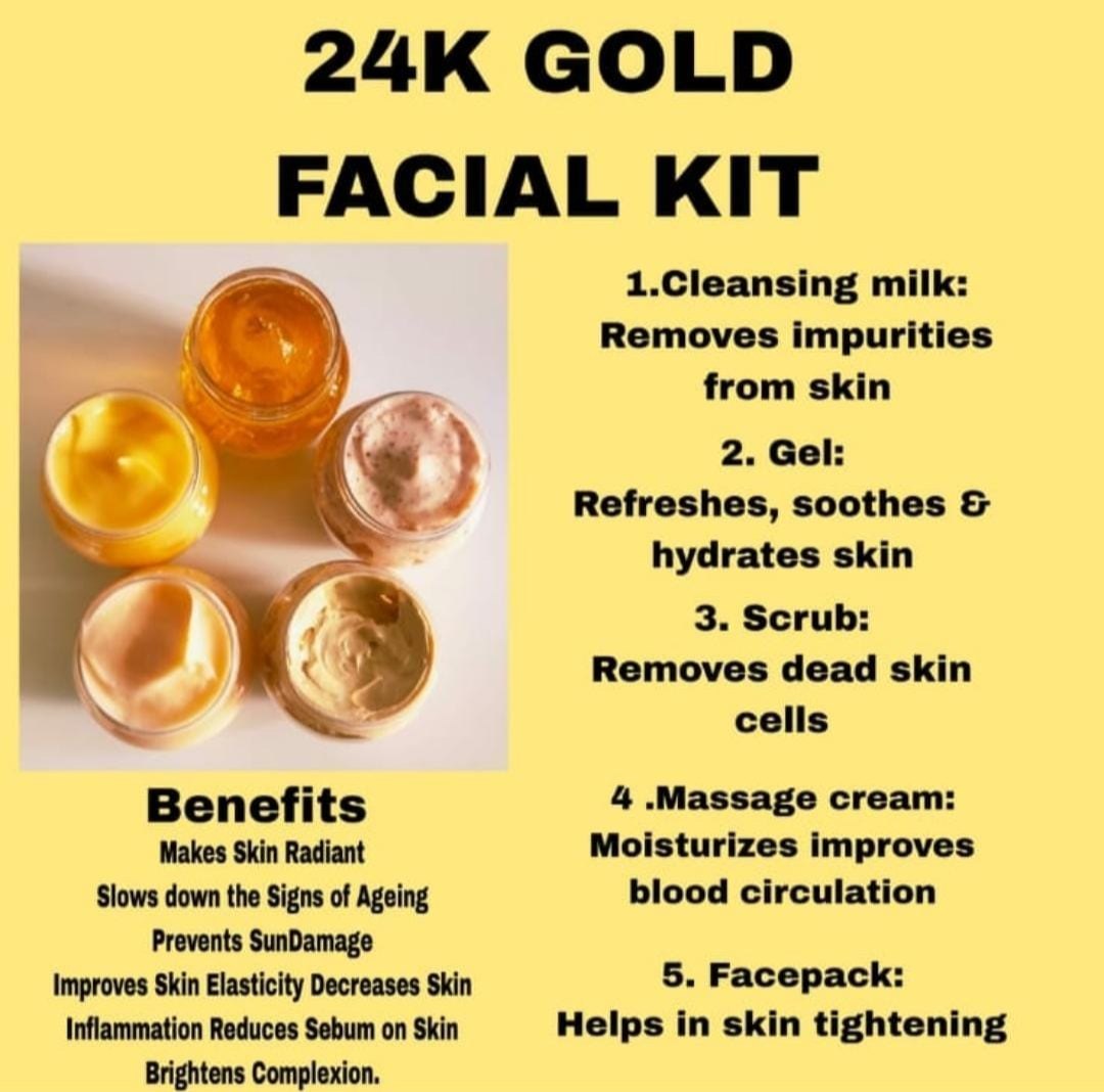 6 step gold facial series Include 2pcs bleach set