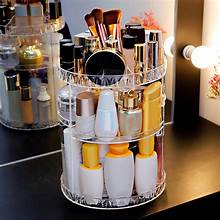 360 Transparent Makeup Storage Box Rotatable Cosmetic Storage Rack Desktop Skin Care Product Rack Lipstick Finisher Storage Box