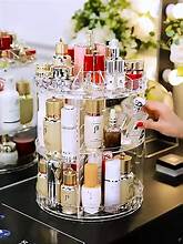 360 Transparent Makeup Storage Box Rotatable Cosmetic Storage Rack Desktop Skin Care Product Rack Lipstick Finisher Storage Box