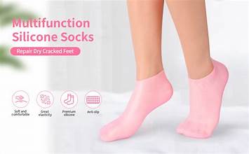 Silicone Moisturising Socks for Dry & Cracked Heels – Reusable Hydrating Foot Spa Socks