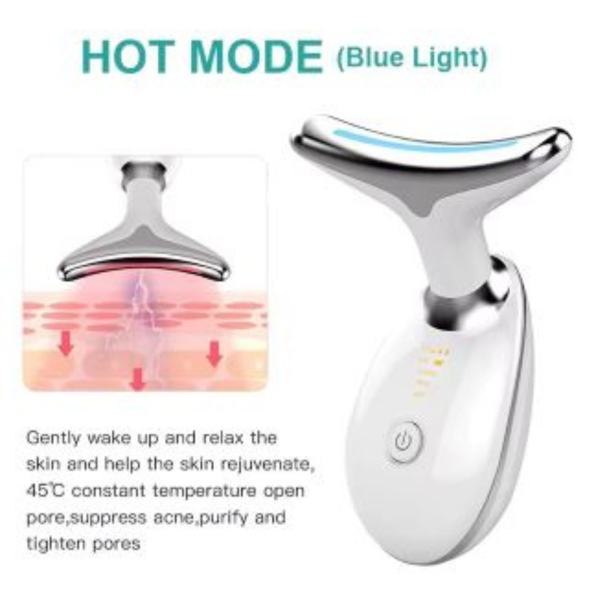 Digital Face & Neck Massager – 3-in-1 EMS Lifting & Vibration Beauty Device with Hot Compress