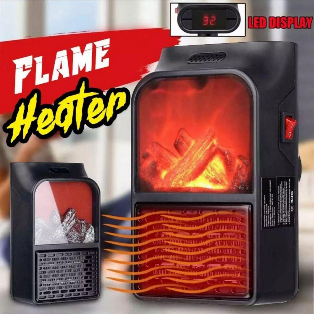 Flame Fireplace Portable Electric Heater with Remote Control | Plug In Simulation Flame Heater