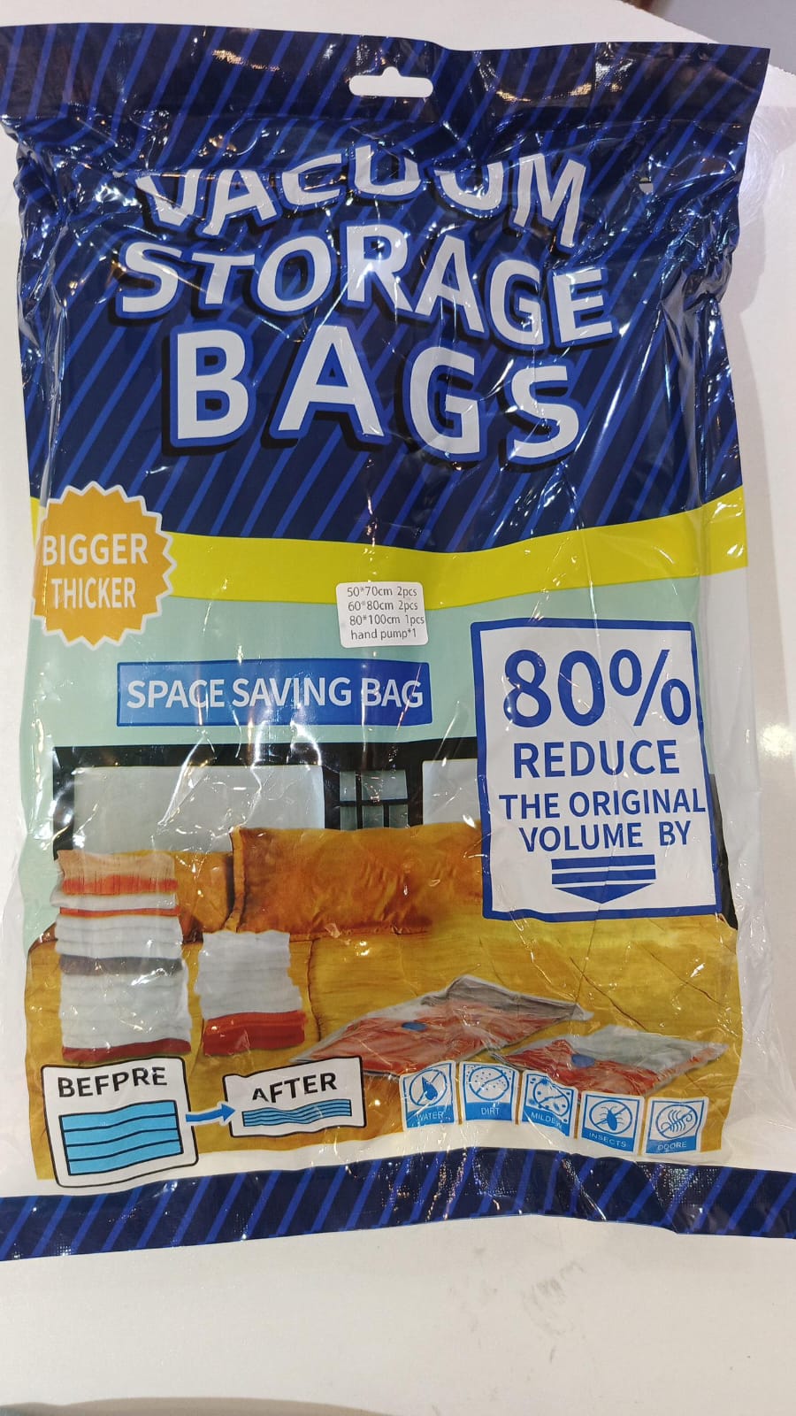 Vacuum Storage Bags  5 Bag And 1 Suction Pump-Premium Quality