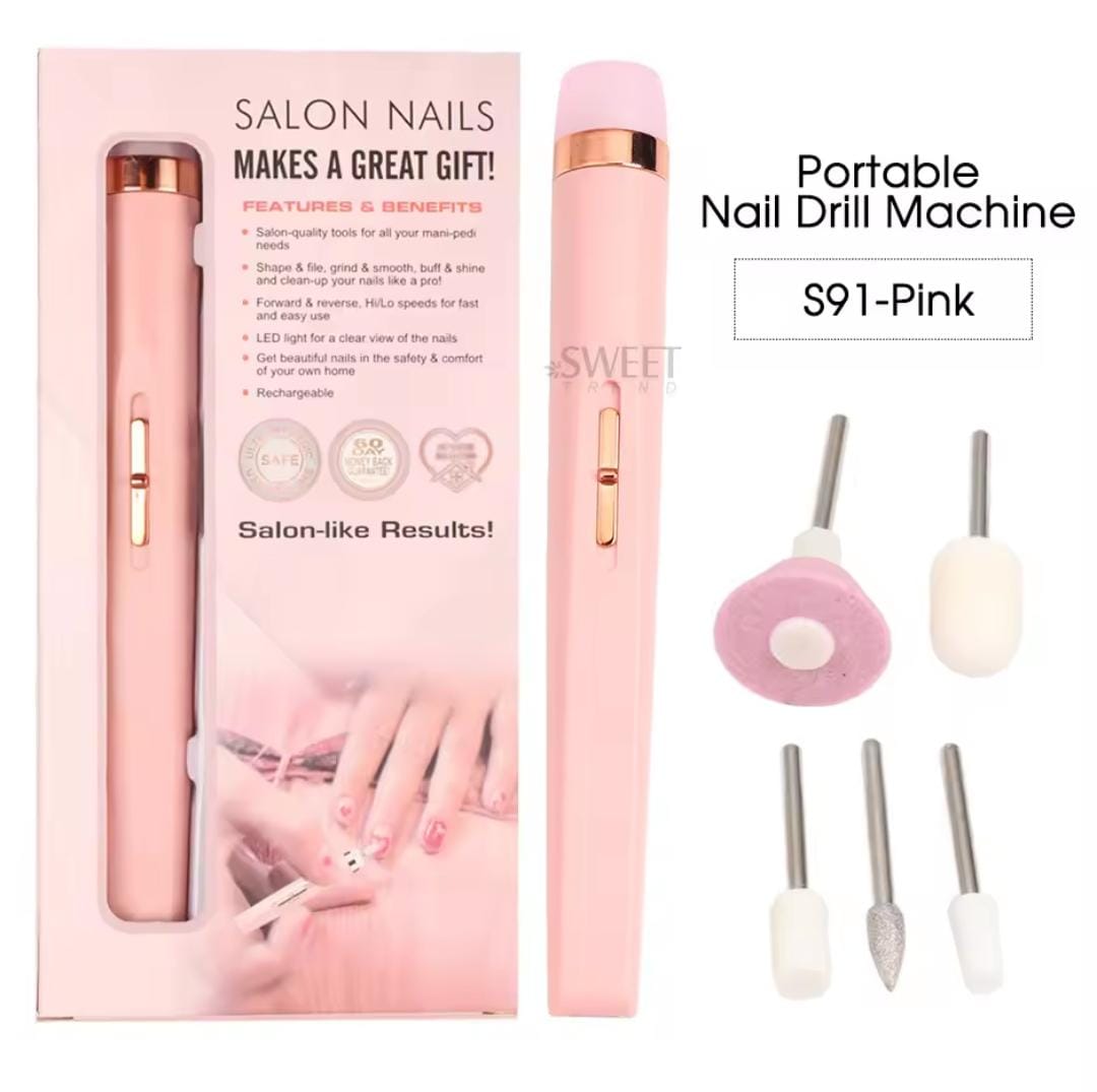 Electric Nail Drill Sander Machine Manicure Pen Gel Polish Remove Pedicure Tools USB With LED Light Nail Art Equipment Set And Rechargeable
