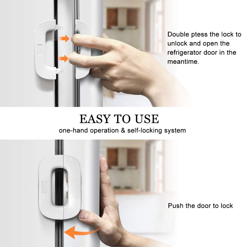 Refrigerator Lock Child Safety Refrigerator Lock Multi-Function Lock Catch with 3M Adhesive