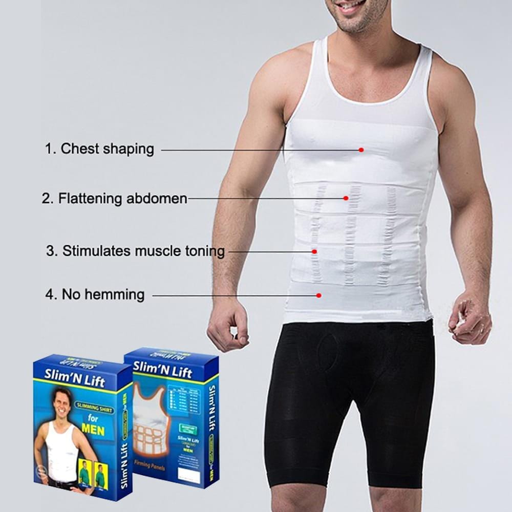 Slim 'n Lift Slimming Vest for Men White & Black Colour Sizes Available M , L , XL ,