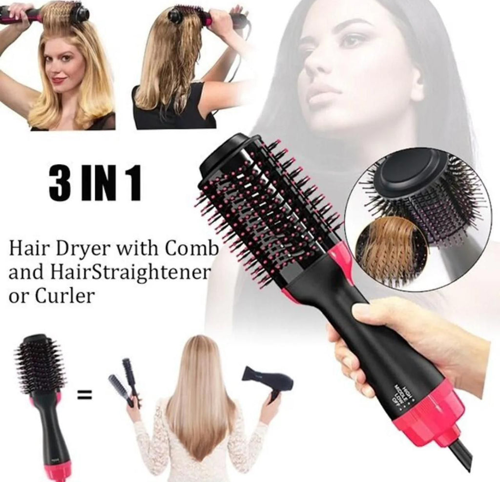 One-Step Hair Dryer & Straightener | 3-in-1 Multifunction Styling Brush  –  Hot Air Brush Styler & Volumizer