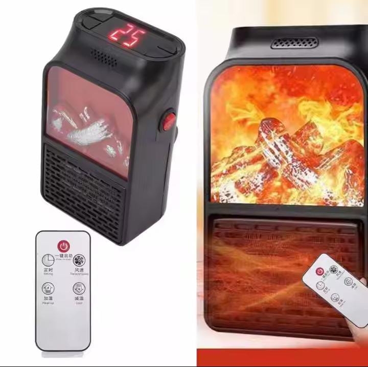 Flame Fireplace Portable Electric Heater with Remote Control | Plug In Simulation Flame Heater