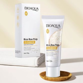 BIOAQUA Rice Raw Pulp Cleanser 100g | Deep Cleansing Face Wash for All Skin Types