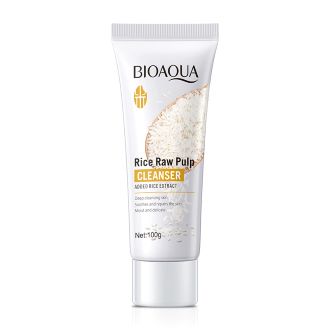 BIOAQUA Rice Raw Pulp Cleanser 100g | Deep Cleansing Face Wash for All Skin Types