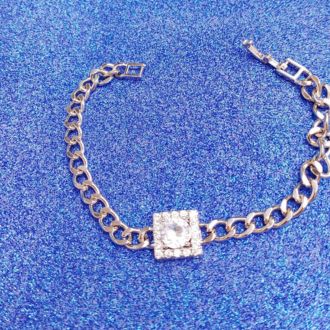 Silver-Plated Cubic Zircon Gemstone Charm Bracelets