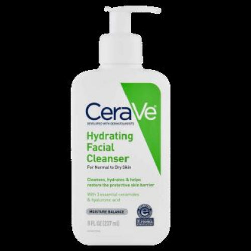 CeraVe Hydrating Cream-to-Foam Cleanser (236 ml) – Gentle Hydration for Normal to Dry Skin