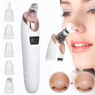 5-in-1 DermaSuction Blackhead Remover & Pore Vacuum Machine - With cell Pimple Acne Whitehead Extractor for Deep Face Cleaning