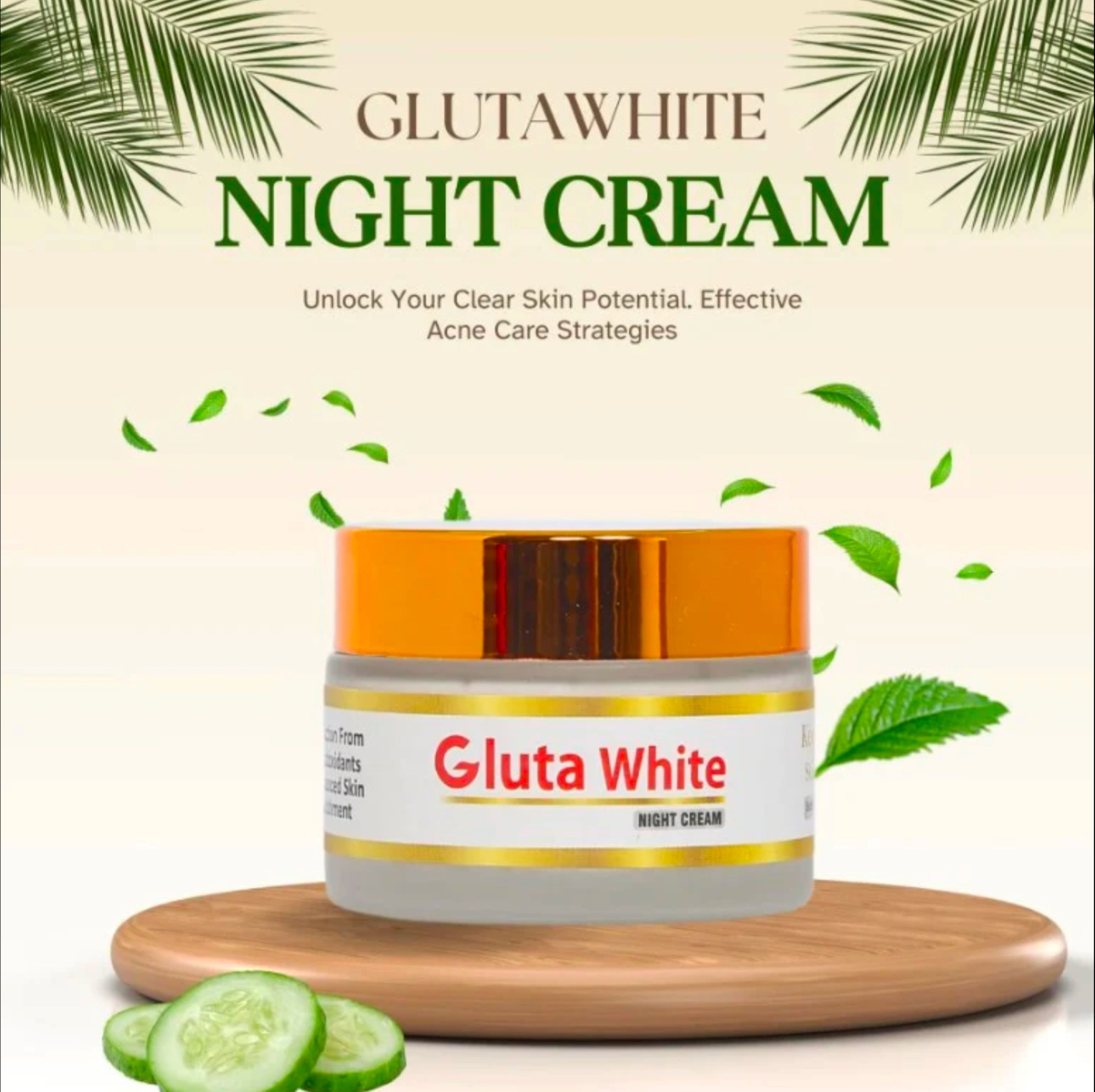 Glutawhite Best Whitening Night cream, Best for whitening, pigmentation & acne, Glutathione cream