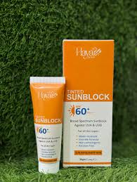 Haya Tinted Sunblock SPF 60+ - Broad Spectrum Sun Protection for All Skin Types by Rabi