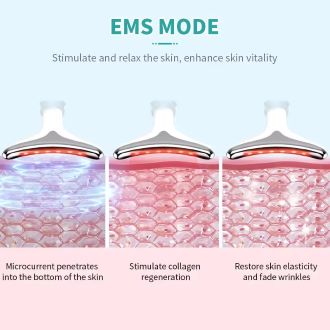 Digital Face & Neck Massager – 3-in-1 EMS Lifting & Vibration Beauty Device with Hot Compress