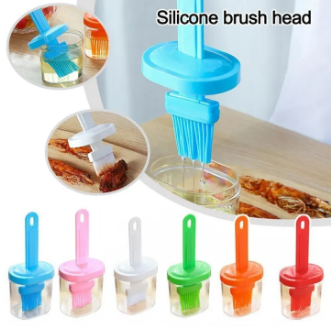 Silicone Oil Bottle with Brush – Refillable Mini Dispenser for Cooking, BBQ & Baking