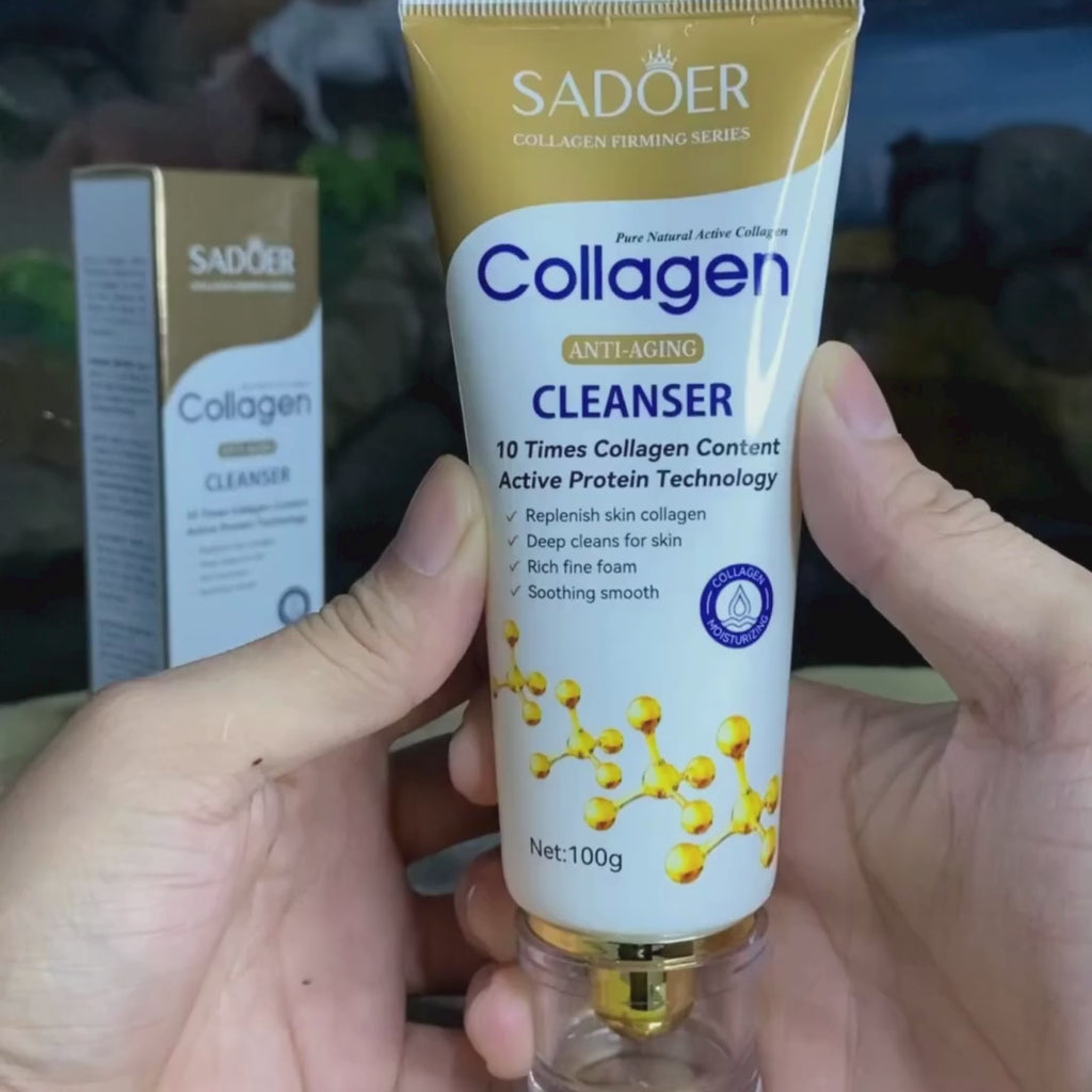 SADOER Anti Wrinkle Collagen Firming & Softening Skin Cleanser, Anti Aging Cleanser 100g