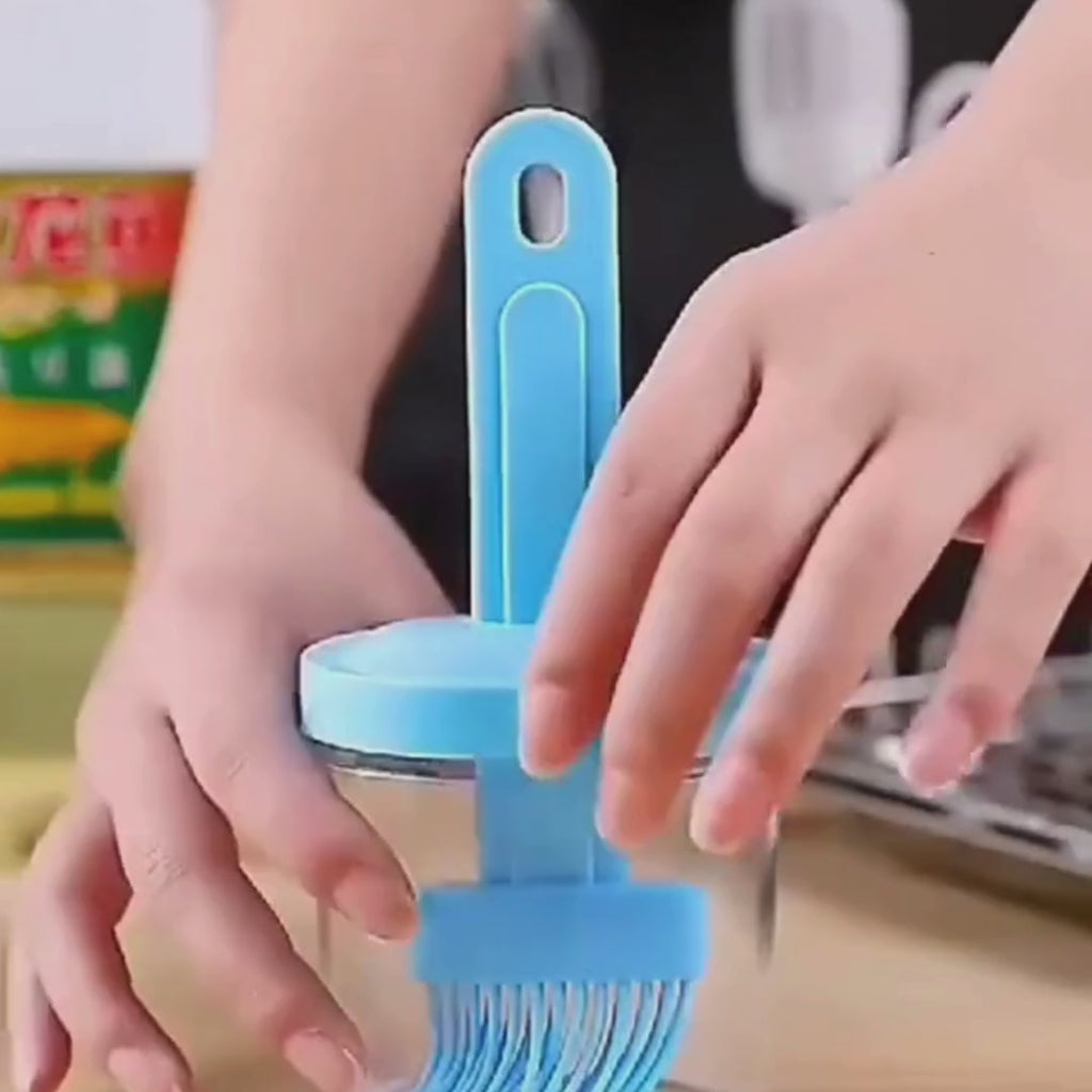 Silicone Oil Bottle with Brush – Refillable Mini Dispenser for Cooking, BBQ & Baking