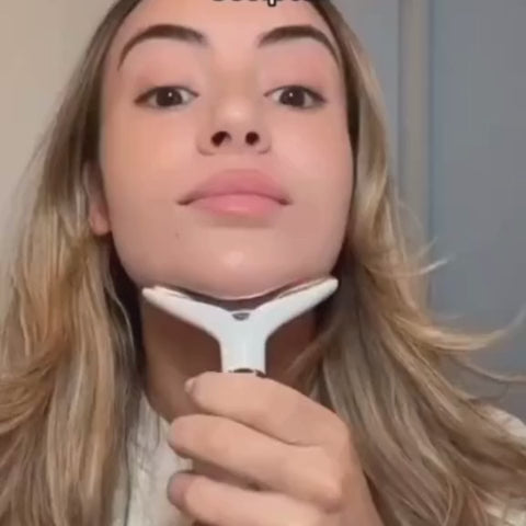 Digital Face & Neck Massager – 3-in-1 EMS Lifting & Vibration Beauty Device with Hot Compress