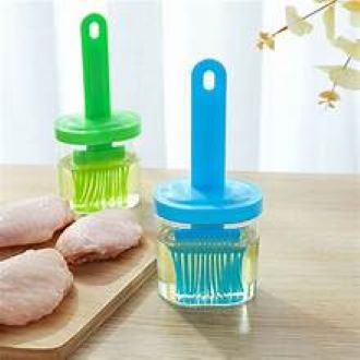 Silicone Oil Bottle with Brush – Refillable Mini Dispenser for Cooking, BBQ & Baking